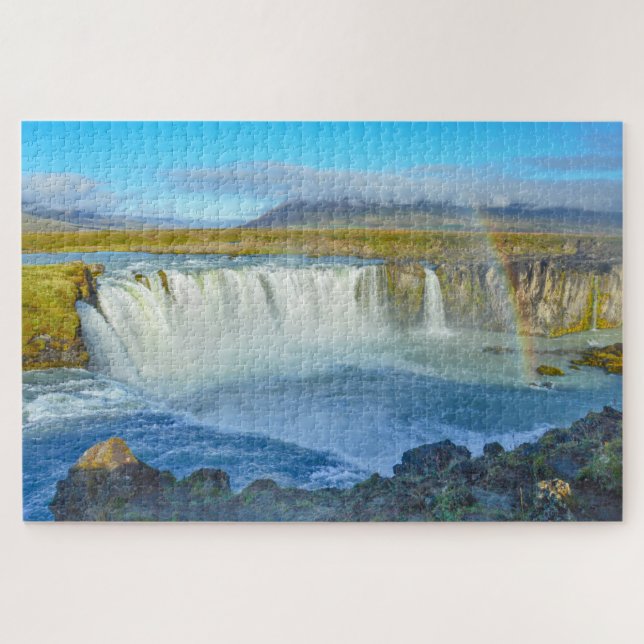 Puzzle Arc en ciel sur la cascade de Godafoss, Islande (Horizontal)