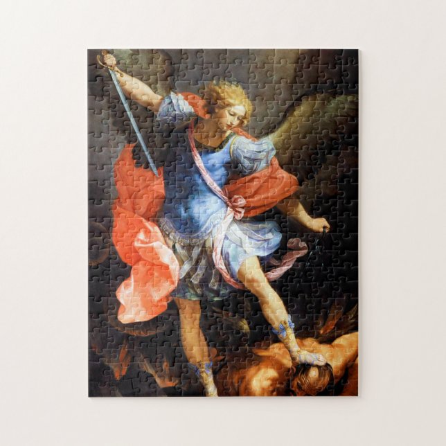 Puzzle Archangel Michael piétine Satan, Guido Reni (Vertical)