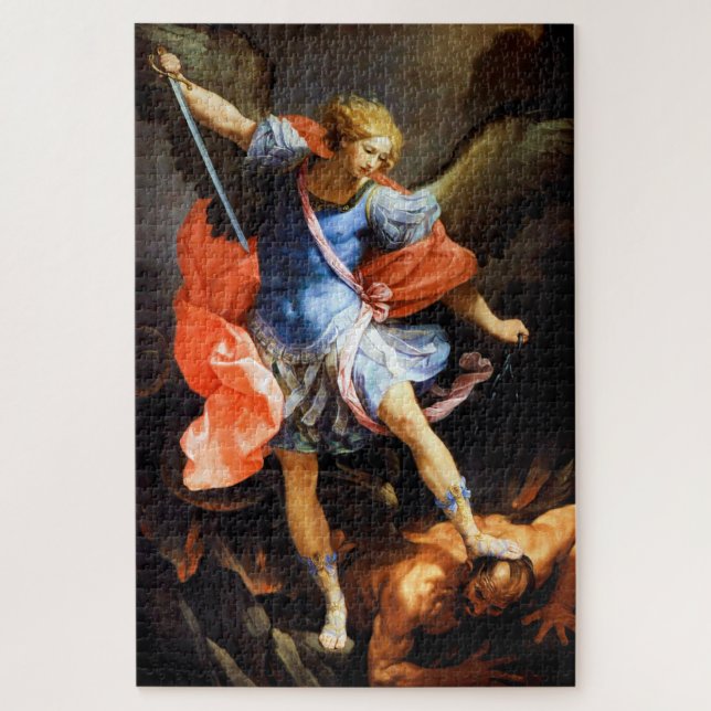 Puzzle Archangel Michael piétine Satan, Guido Reni (Vertical)