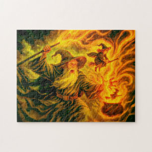 Puzzle Archi mage créant des sorcières en peinture à l'hu