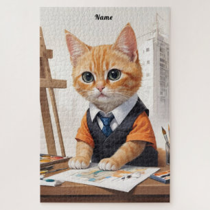 Puzzle Architecte sophistiqué Chat Ginger Kitten Art