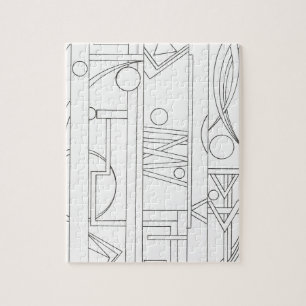 Puzzle Architect's Dream-Modern Bauhaus Geometric Art