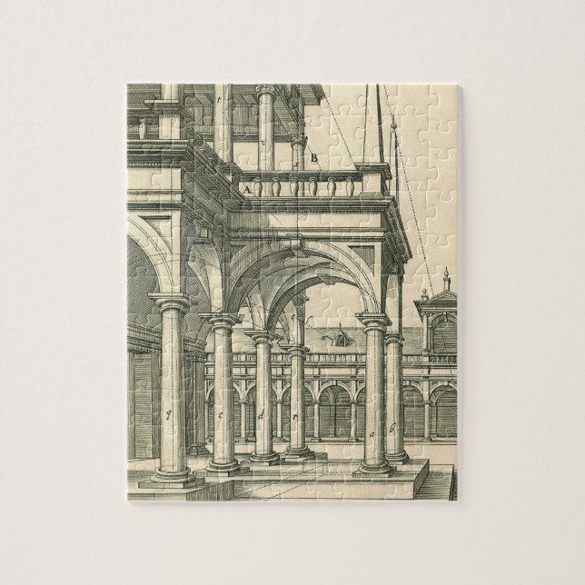 Puzzle Architecture Ancienne, Cour romaine avec Colonnes (Vertical)