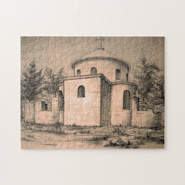 Puzzle Architecture Église orthodoxe antique Dessin Art (Horizontal)