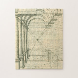 Puzzle Architecture vintage, Perspective Colonnes Arches