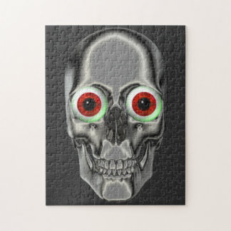 Puzzle Argent Crâne rouge yeux Imaginaire Art