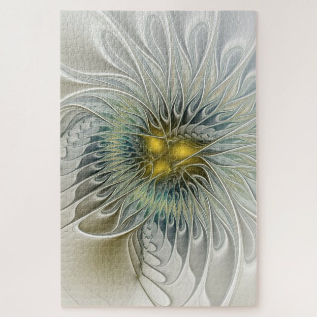 Puzzle Argent d'or Imaginaire Fractal abstrait Art (Vertical)