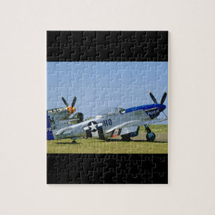 Puzzle Argent et bleu, P51 mustang, avions de Side_WWII