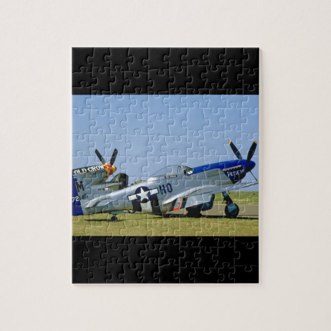 Puzzle Argent et bleu, P51 mustang, avions de Side_WWII (Vertical)