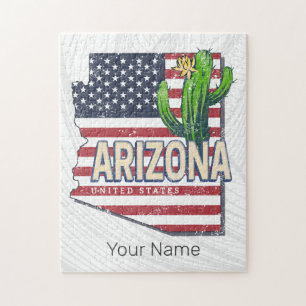 Puzzle Arizona State États-Unis Carte Retro Vintage USA