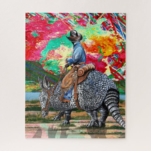 Puzzle Armadillo Cowboy (Vertical)
