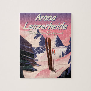Puzzle Arosa Lenzerheide, poster suisse de ski.