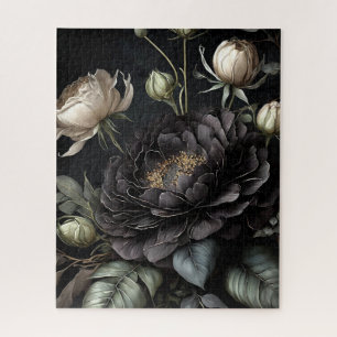Puzzle Arrangement gothique Rose Fleur noire