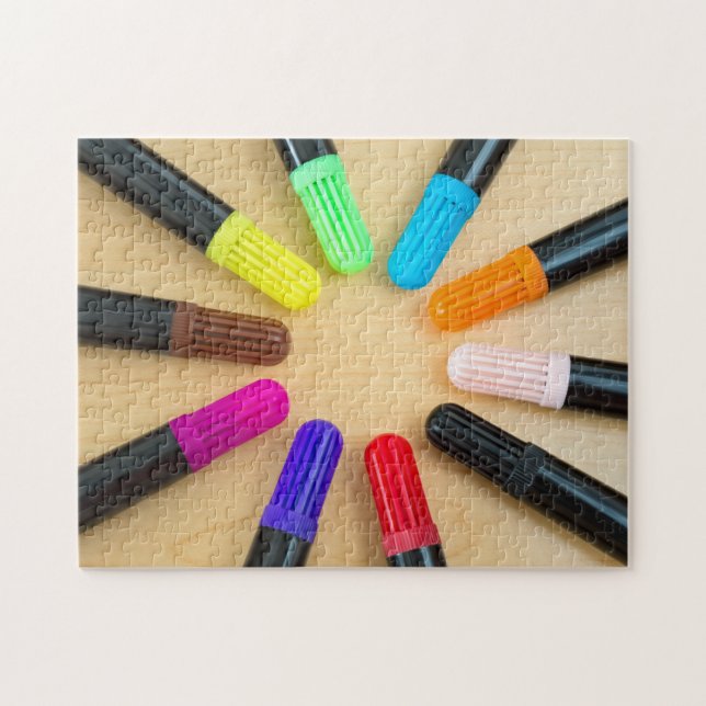 Puzzle Arrangement radial des stylos d'art (Horizontal)
