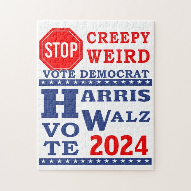 Puzzle Arrêter le vote Déplaisant bizarre Harris Walz 202 (Vertical)