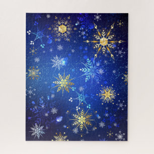 Puzzle Arrière - plan Bleu XMAS avec des flocons de neige
