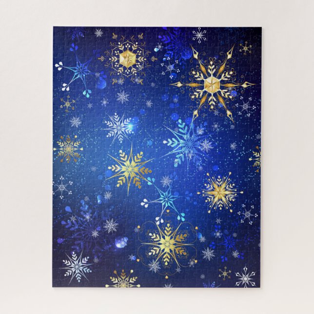 Puzzle Arrière - plan Bleu XMAS avec des flocons de neige (Vertical)