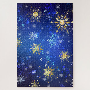 Puzzle Arrière - plan Bleu XMAS avec des flocons de neige