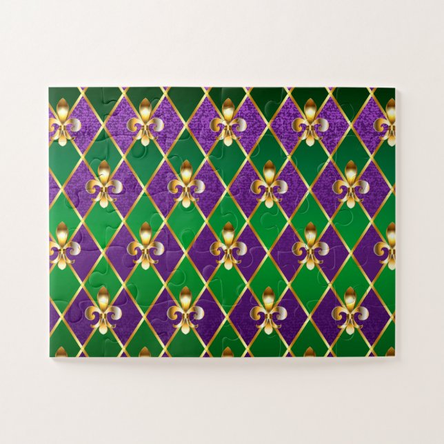 Puzzle Arrière - plan de bijoux Mardi Gras (Horizontal)