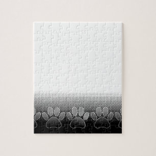 Puzzle Arrière - plan de dégradé de pattes noir et blanc