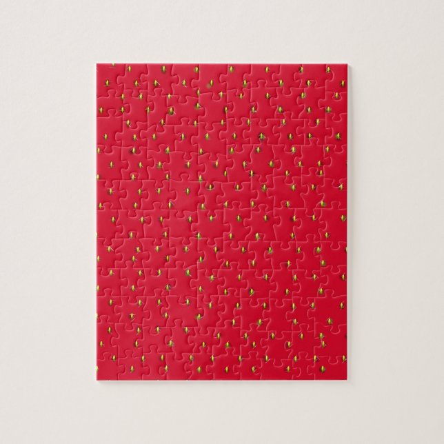 Puzzle Arrière - plan de fraise drôle rouge (Vertical)
