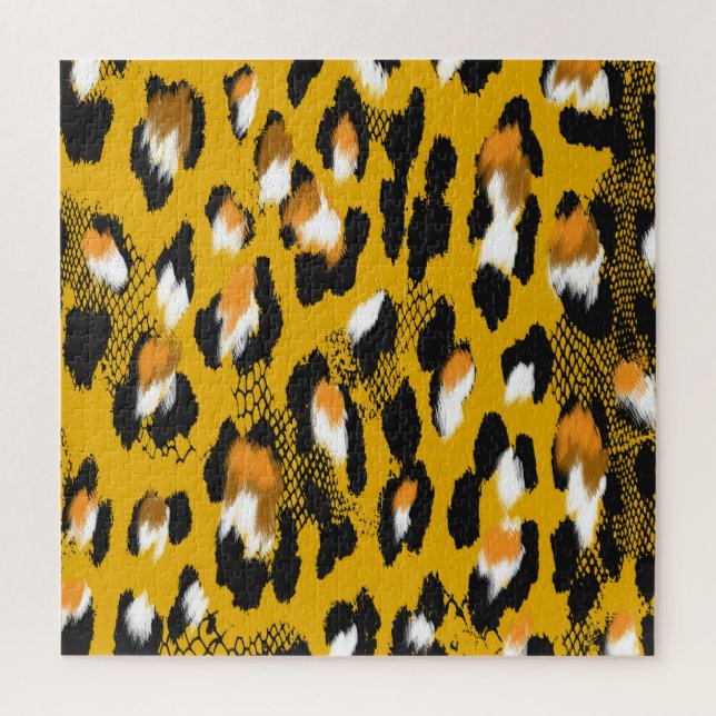Puzzle Arrière - plan Poster de animal Leopard Texture (Vertical)