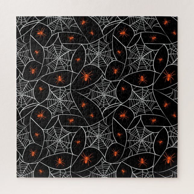 Puzzle Arrière - plan web d'Halloween et araignées. (Vertical)