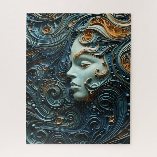 Puzzle Art 3D de la femme Lune (Vertical)