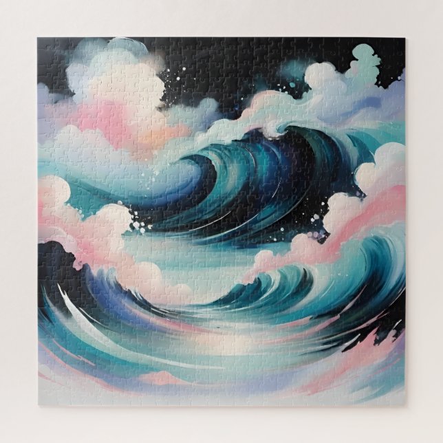 Puzzle Art Abstrait avec vagues de l'océan (Vertical)