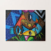Puzzle Art Abstrait coloré en Masque Africain (Horizontal)