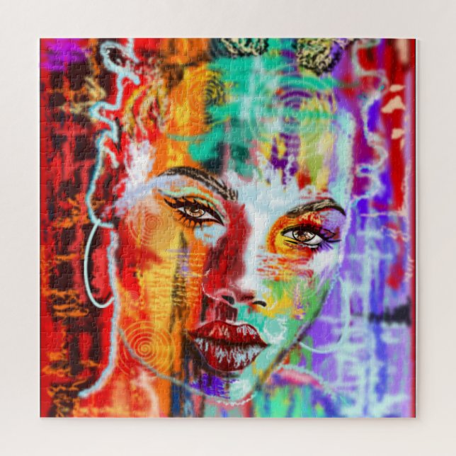 Puzzle Art Abstrait de jolie dame - Belle (Vertical)