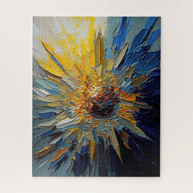 Puzzle Art Abstrait de tournesol brillant (Vertical)