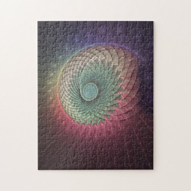 Puzzle Art abstrait d'escargot coloré moderne fractal (Vertical)