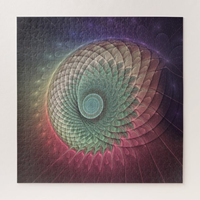 Puzzle Art abstrait d'escargot coloré moderne fractal (Vertical)