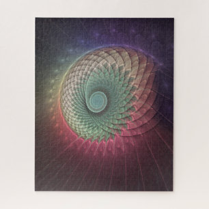 Puzzle Art abstrait d'escargot coloré moderne fractal