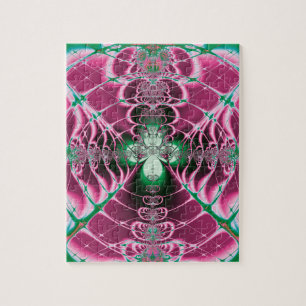 Puzzle Art Abstrait Fleur Rouge