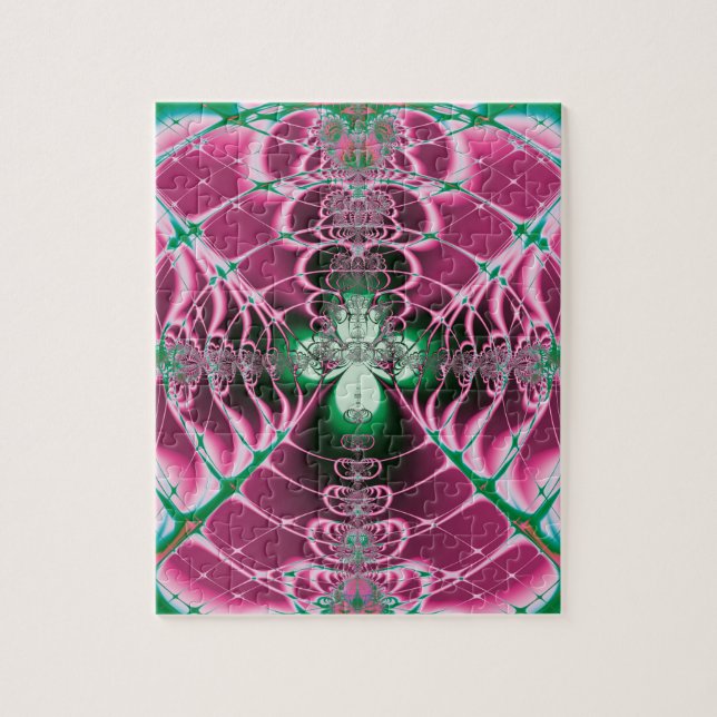 Puzzle Art Abstrait Fleur Rouge (Vertical)