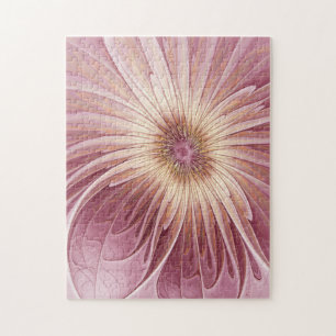 Puzzle Art Abstrait Fractal Fleur & Tons de Bourgogne