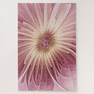 Puzzle Art Abstrait Fractal Fleur & Tons de Bourgogne