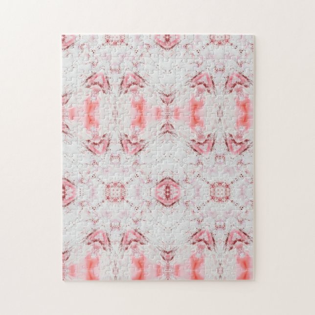 Puzzle Art abstrait géométrique rose rose rose blanc (Vertical)