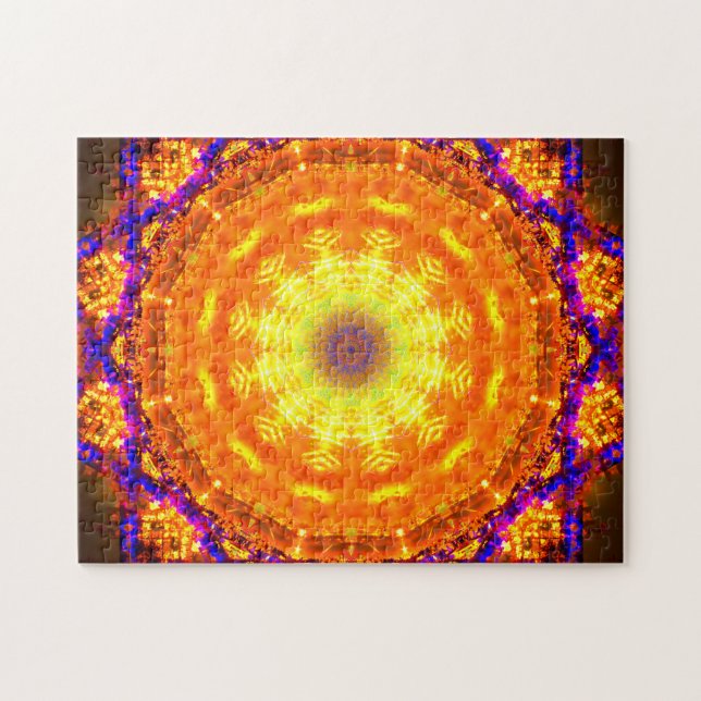 Puzzle Art abstrait mandala d'or et pourpre de | (Horizontal)
