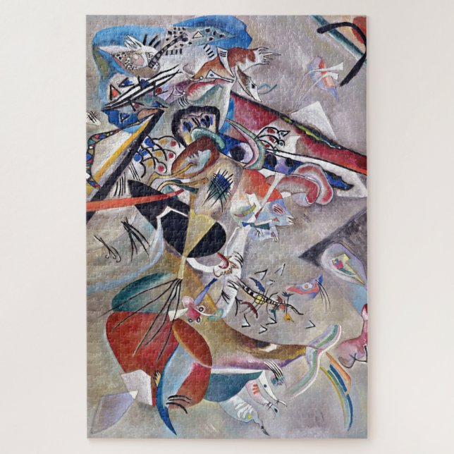 Puzzle Art Abstrait moderne en Gris Kandinsky (Vertical)