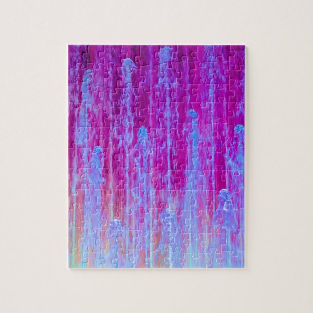 Puzzle Art Abstrait numérique violet et bleu (Vertical)
