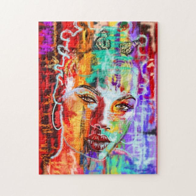 Puzzle Art Abstrait Pretty Lady - (Vertical)