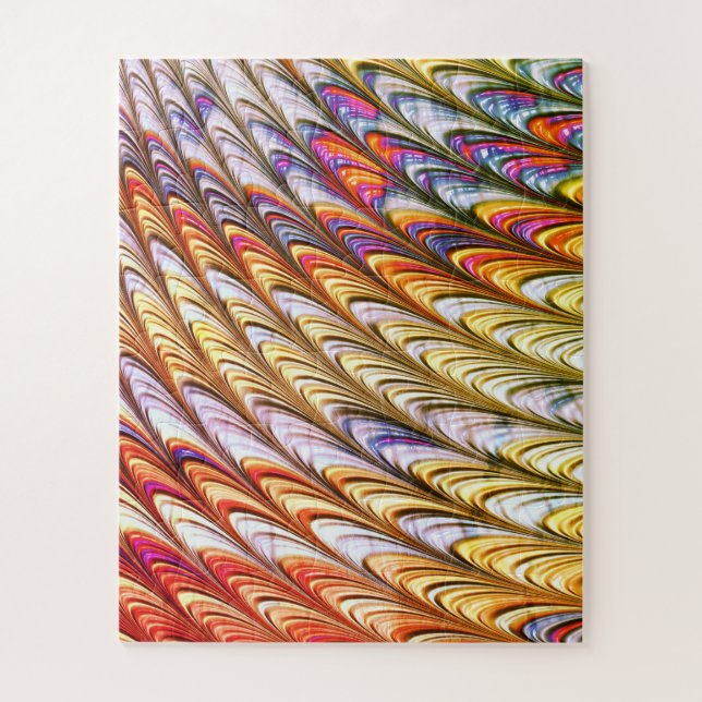 Puzzle Art abstrait vagues coloré bohème psychédélique (Vertical)