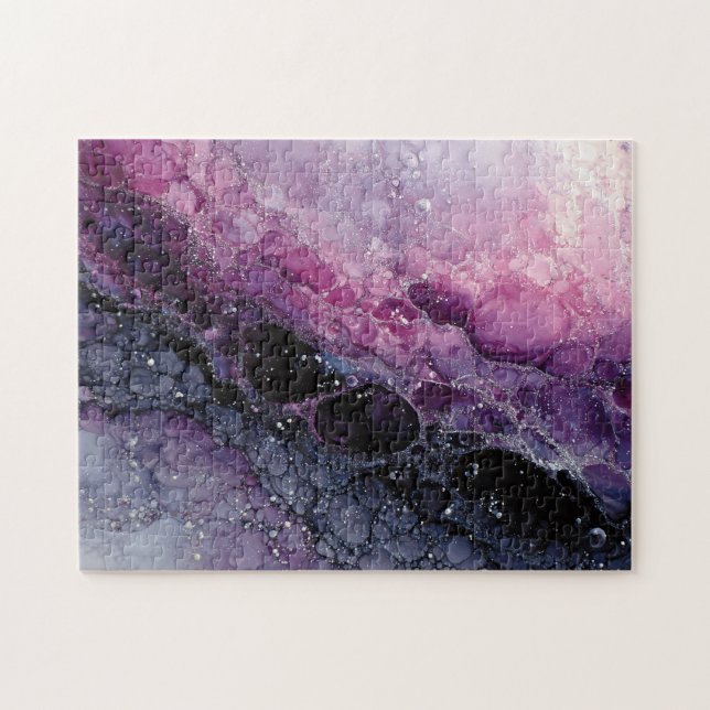 Puzzle Art Abstrait violet et rose (Horizontal)