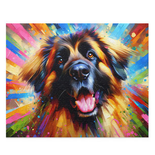 Puzzle Art Acrylique Leonberger : Doré avec pointes noire