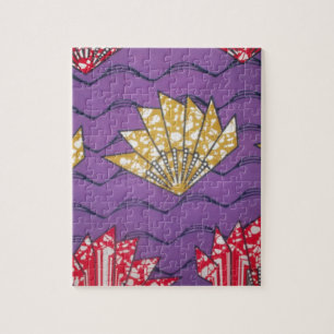 Puzzle Art africain Abstrait : Vagues de passion violette