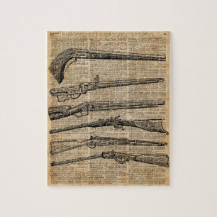 Puzzle Art antique de dictionnaire d'armes à feu d'armes