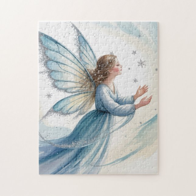 Puzzle Art aquarelle de fée de neige d'hiver  (Vertical)